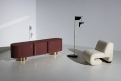 Mid-Century Style Socalco Leather Sideboard, Handmade in Portugal by Greenapple