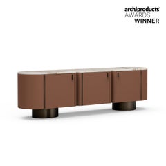 Mid-Century Style Socalco Leather Sideboard, Handmade in Portugal by Greenapple