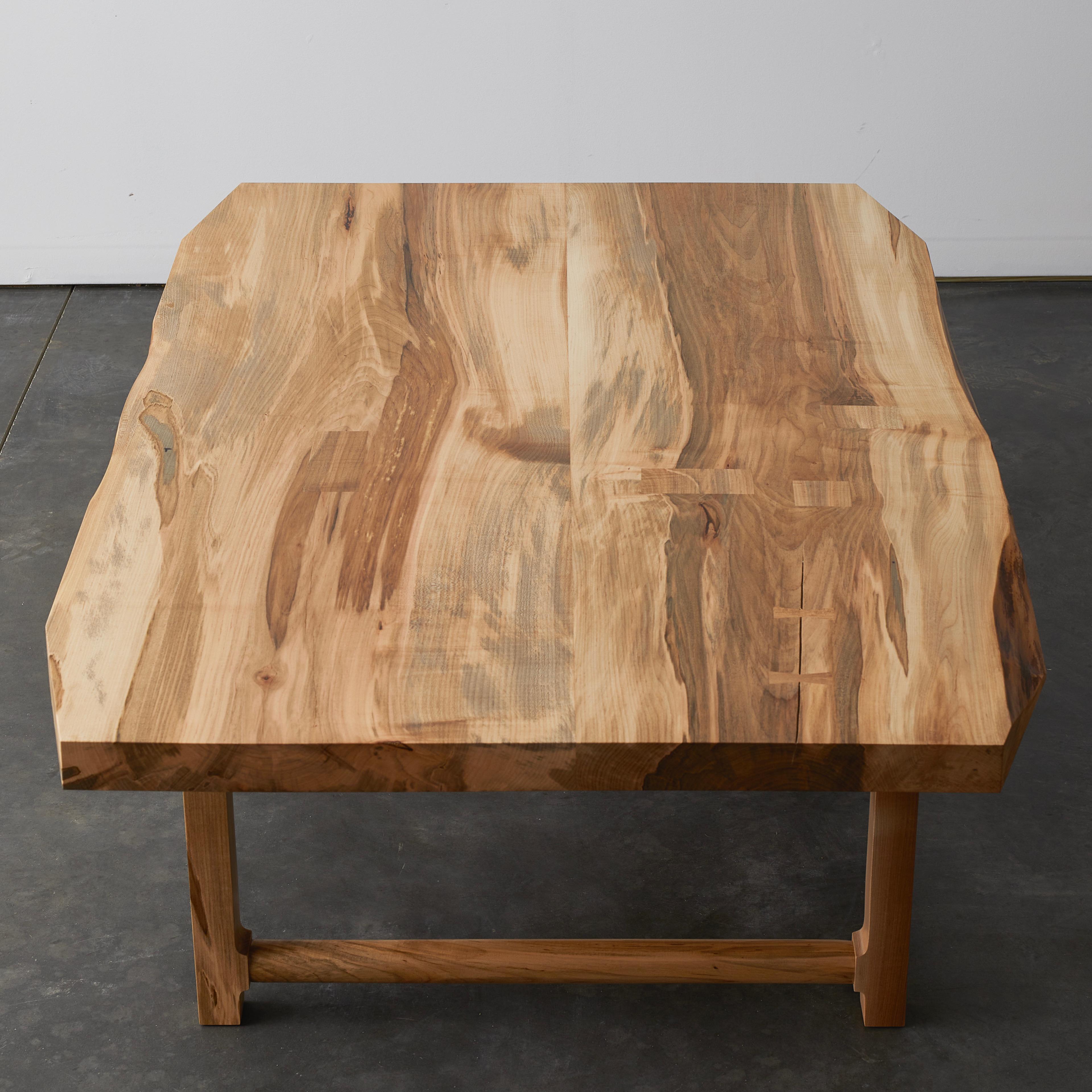 Hand-Crafted Mid-Century Style Spalted Maple Highland Coffee Table by New York Heartwoods For Sale