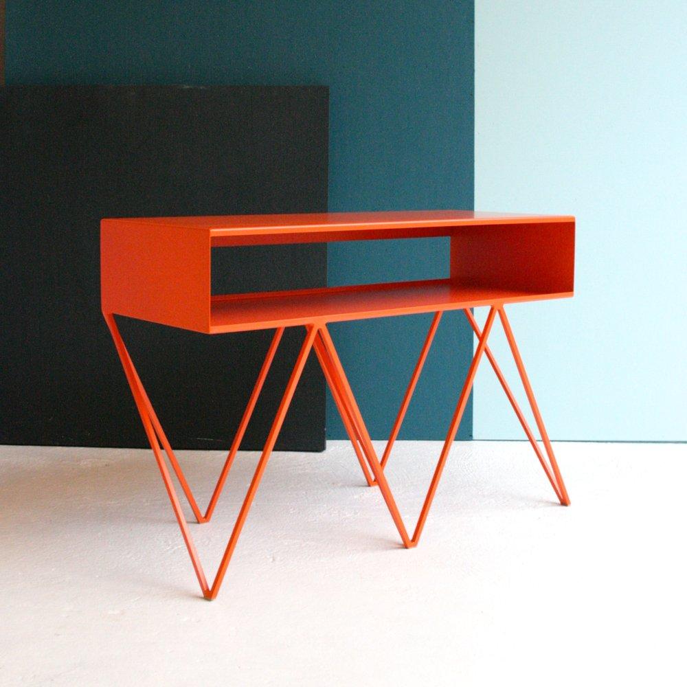 British Mid century style steel sideboard - end table - customisable For Sale