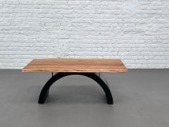 Mid Century Style Tree Trunk Wood Live Edge Top and Metal Feet Coffee Table