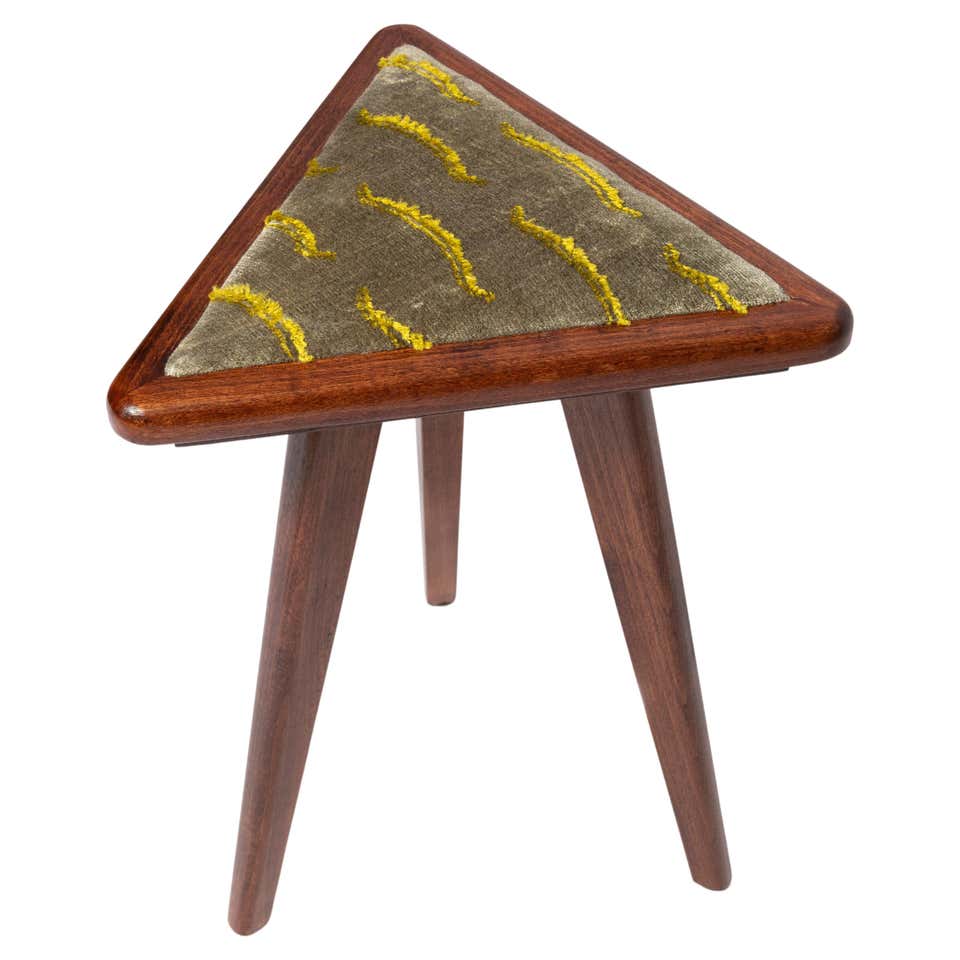 Polished Stainless Steel Triangle Stool/Side Chair by Zhoujie Zhang For ...