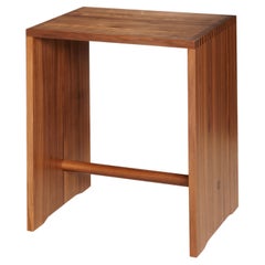 Retro Mid Century Style ULMER HOCKER Stool by Max Bill in Notwood and Lacquer Finish