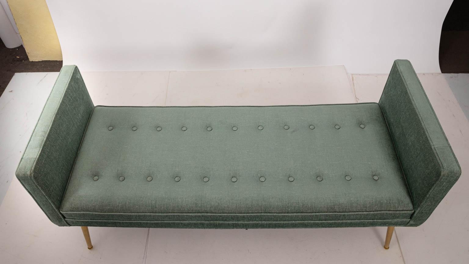 Midcentury Style Upholstered Bench In Good Condition For Sale In Stamford, CT