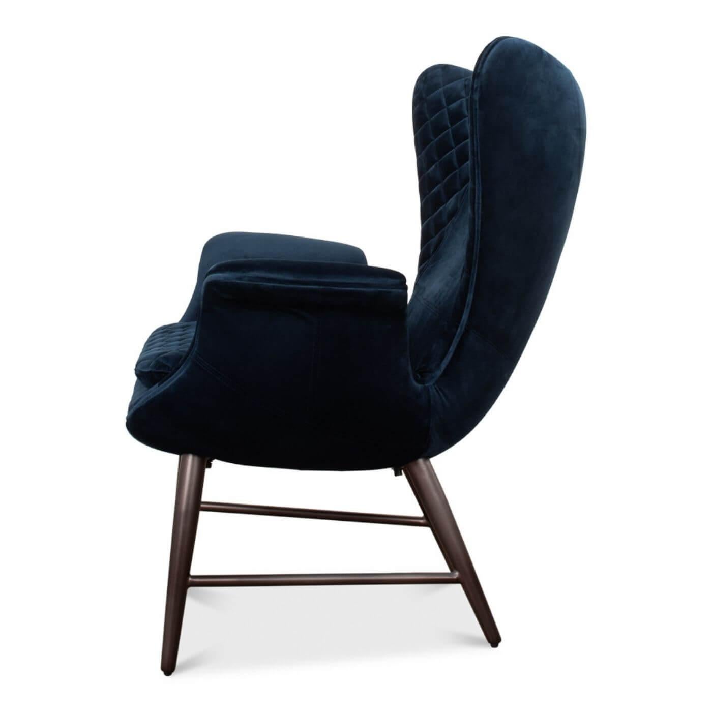 Mid-Century moderno Poltrona in velluto in stile metà secolo in vendita