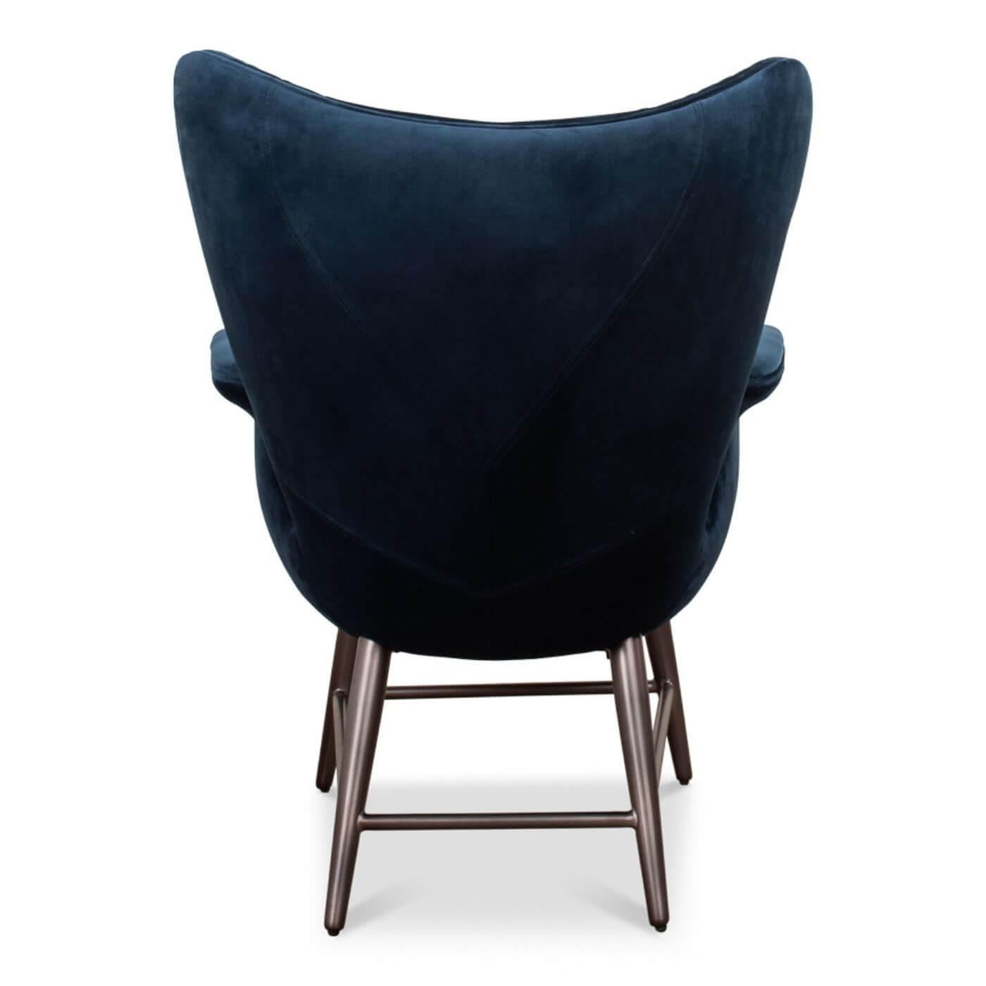 Mid-Century Style Velvet Armchair In New Condition For Sale In Westwood, NJ