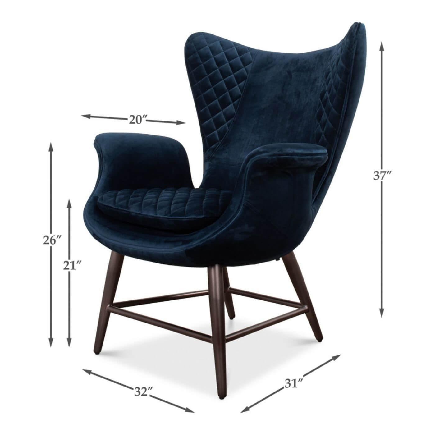 Mid-Century Style Velvet Armchair For Sale 1