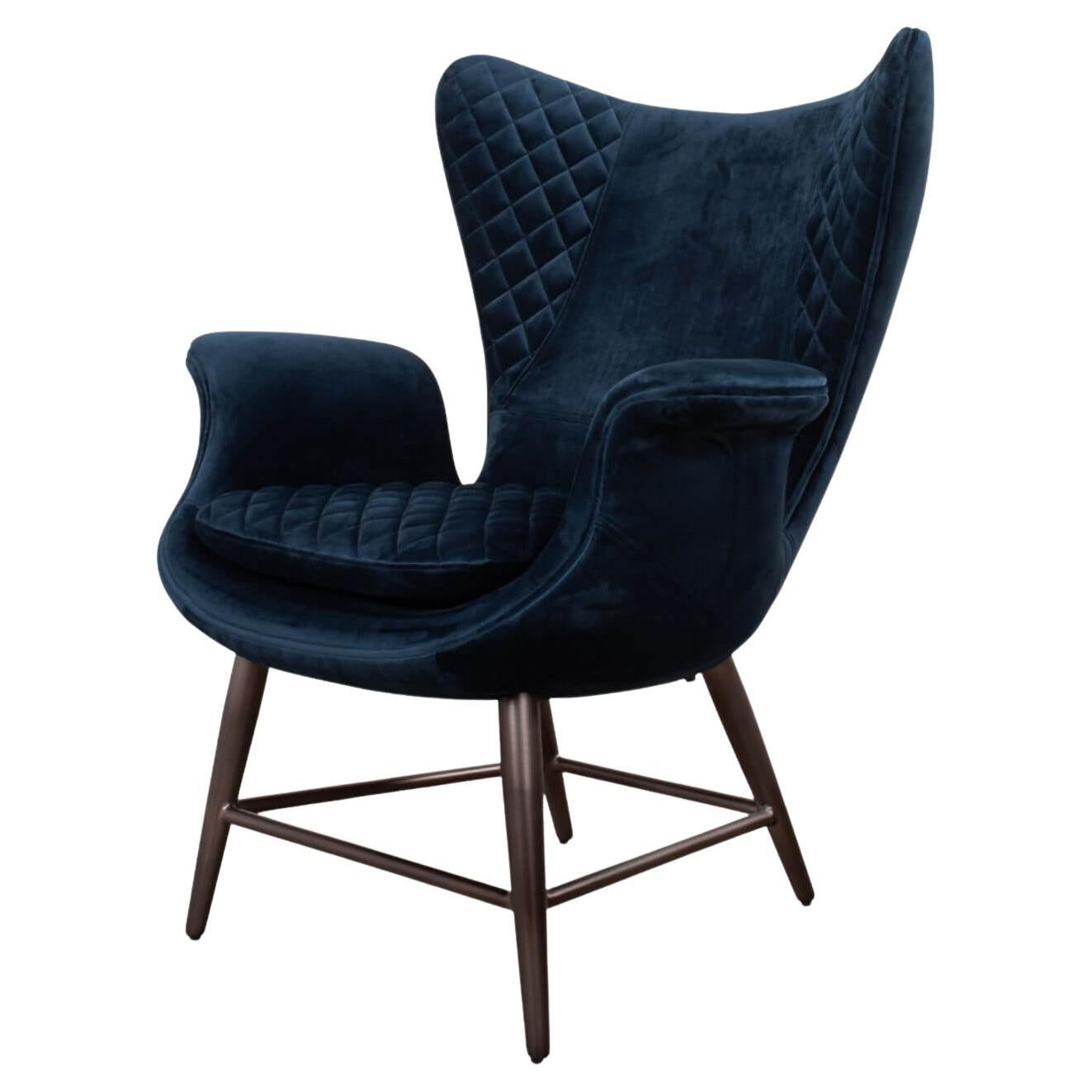 Mid-Century Style Velvet Armchair For Sale
