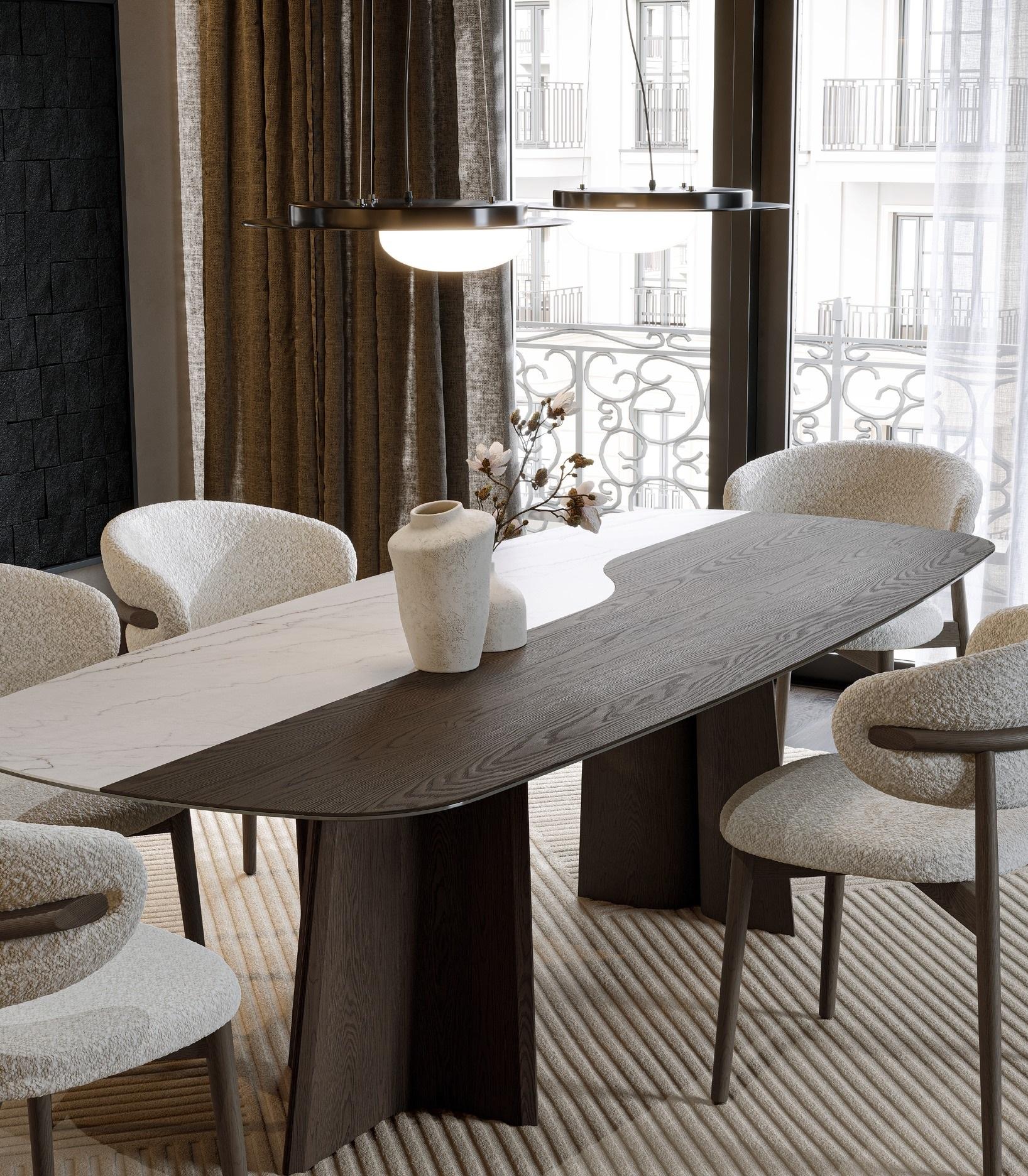 Zeitgenössischer Samt-Esszimmerstuhl mit glänzend lackiertem Gestell im Angebot 1