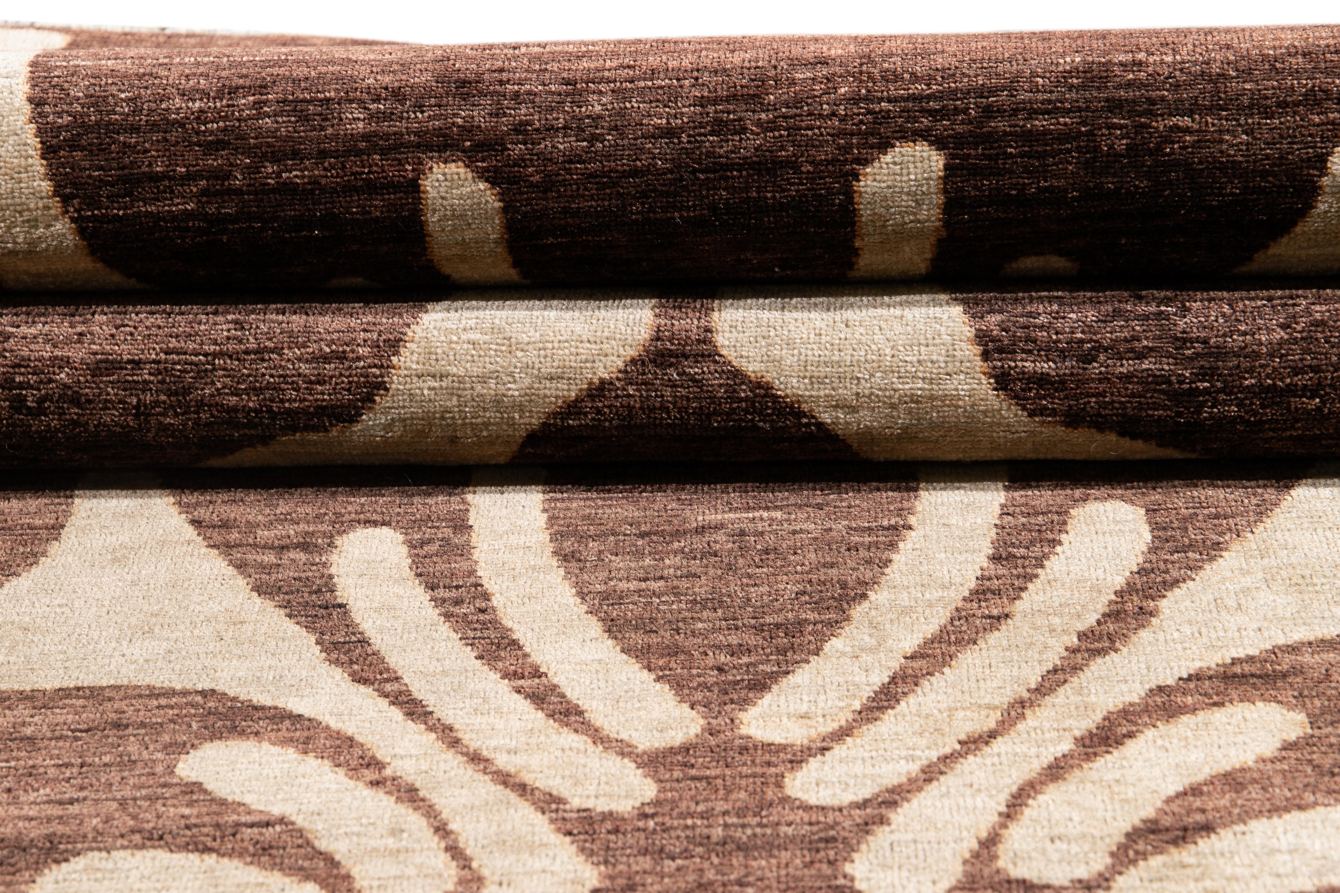 Midcentury Style Vintage Indian Large Wool Rug For Sale 3