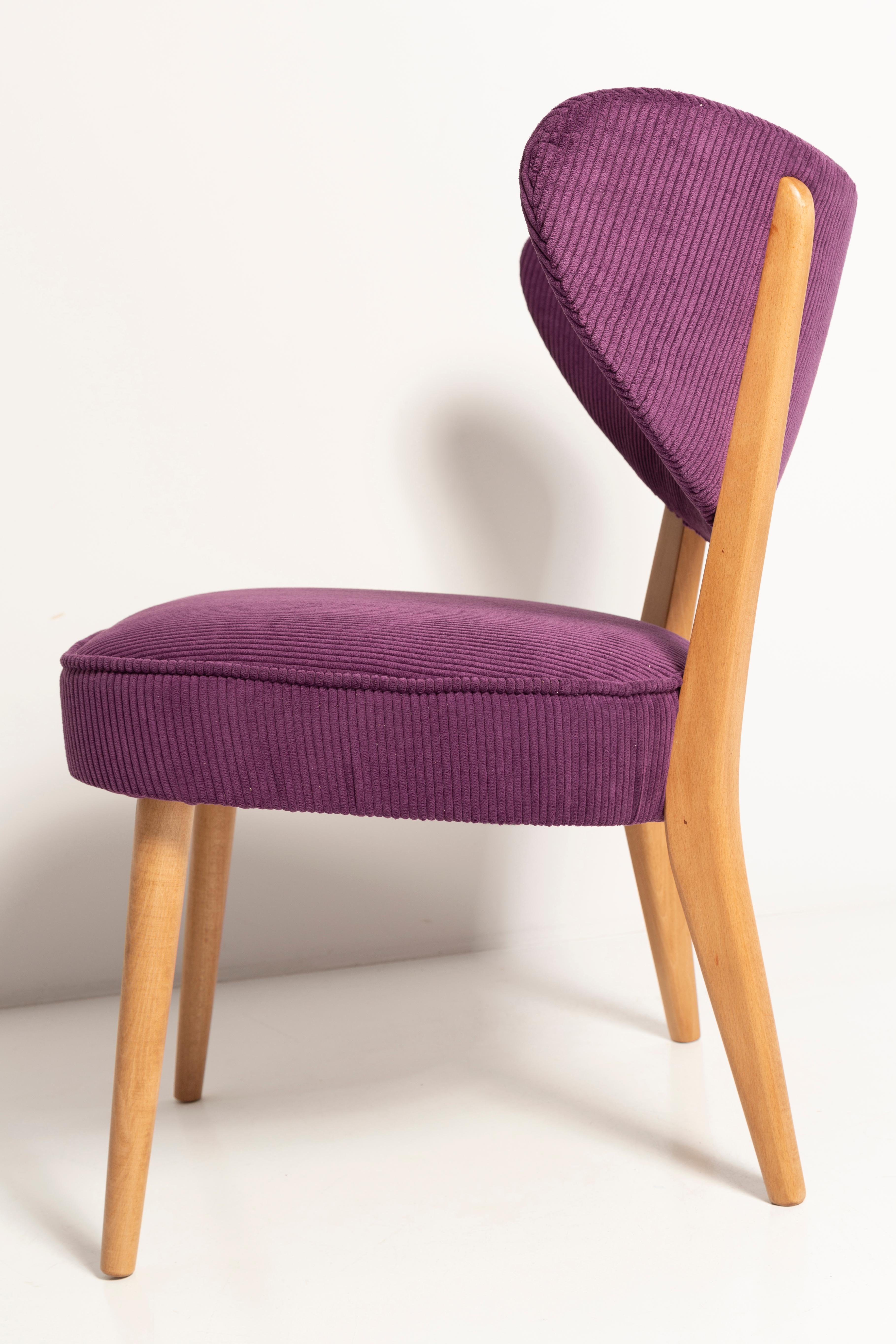 Midcentury Style Violet Velvet Club Chair, by Vintola Studio, Europe, Poland For Sale 2