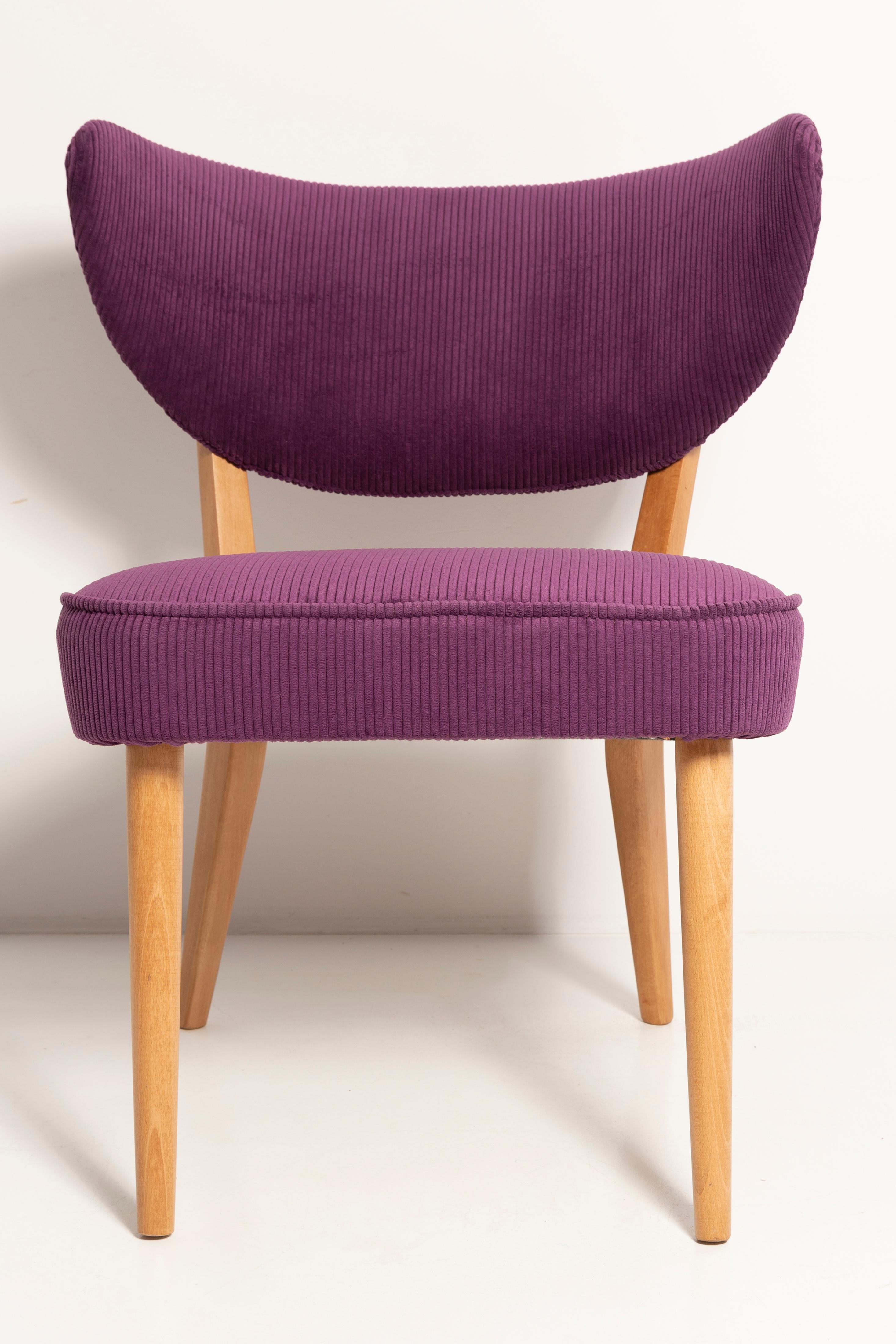 Midcentury Style Violet Velvet Club Chair, by Vintola Studio, Europe, Poland For Sale 4