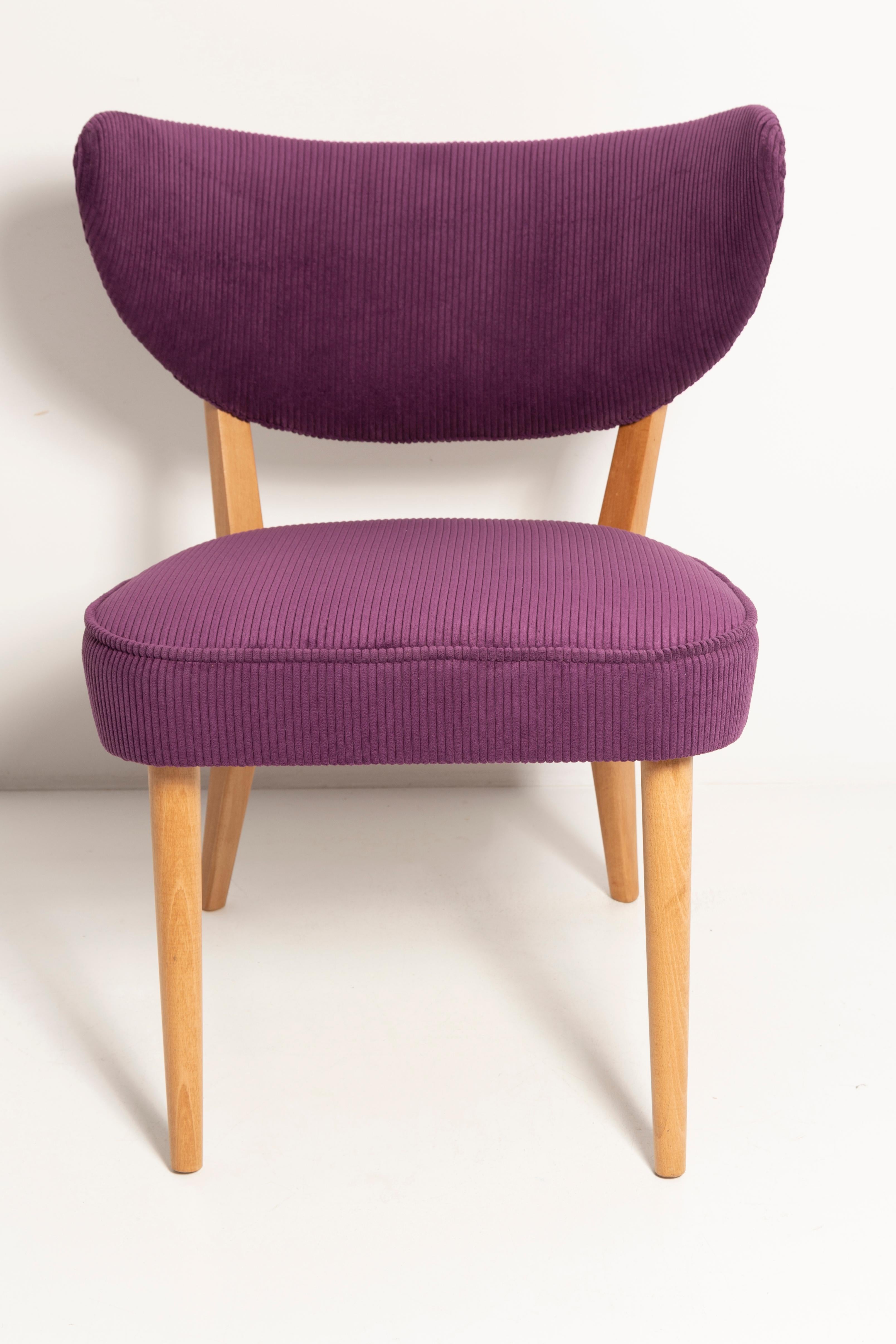 Midcentury Style Violet Velvet Club Chair, by Vintola Studio, Europe, Poland For Sale 5