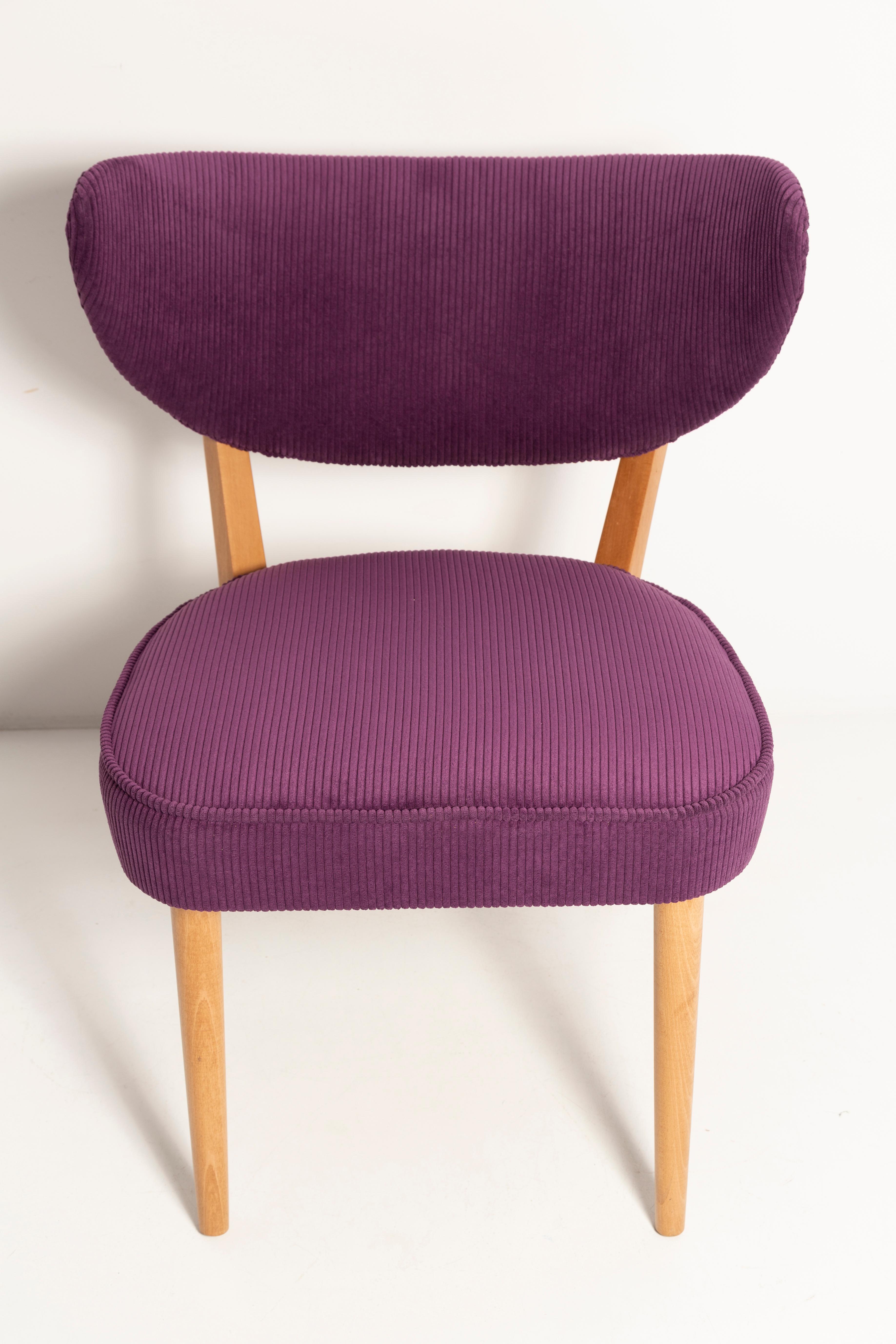 Midcentury Style Violet Velvet Club Chair, by Vintola Studio, Europe, Poland For Sale 6