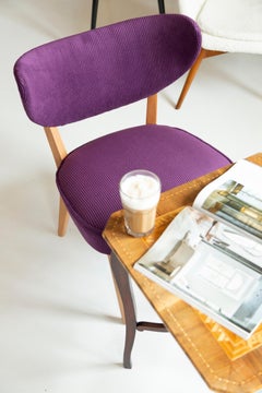 Midcentury Style Violet Velvet Club Chair, by Vintola Studio, Europe, Poland