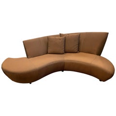 Midcentury Style Vladimir Kagan Bilbao Serpentine Curved Sofa Iridescent Fabric
