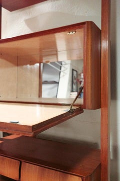 Midcentury Style Wall Unit in Maple and Brass by Vittorio Dassi, 1950