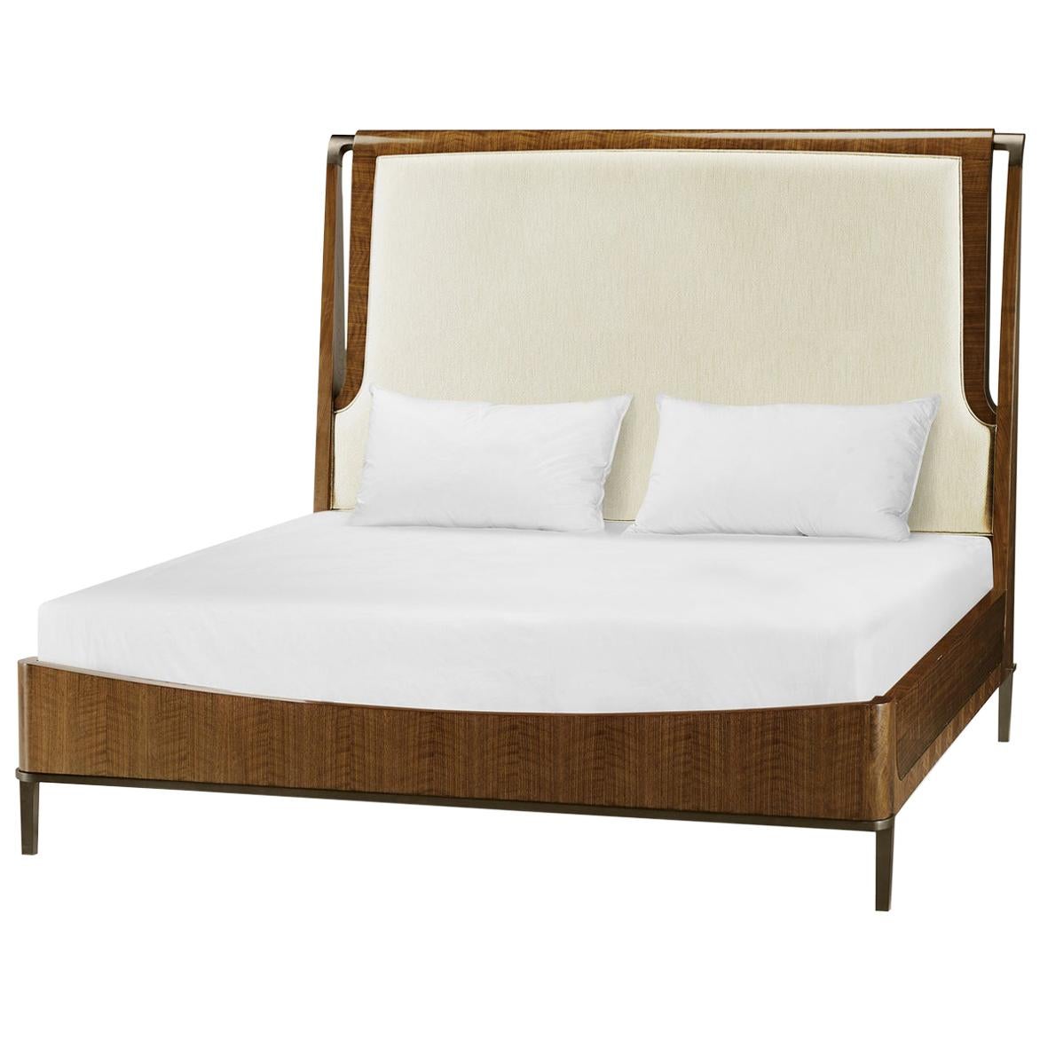 Midcentury Style Walnut Bed King For Sale