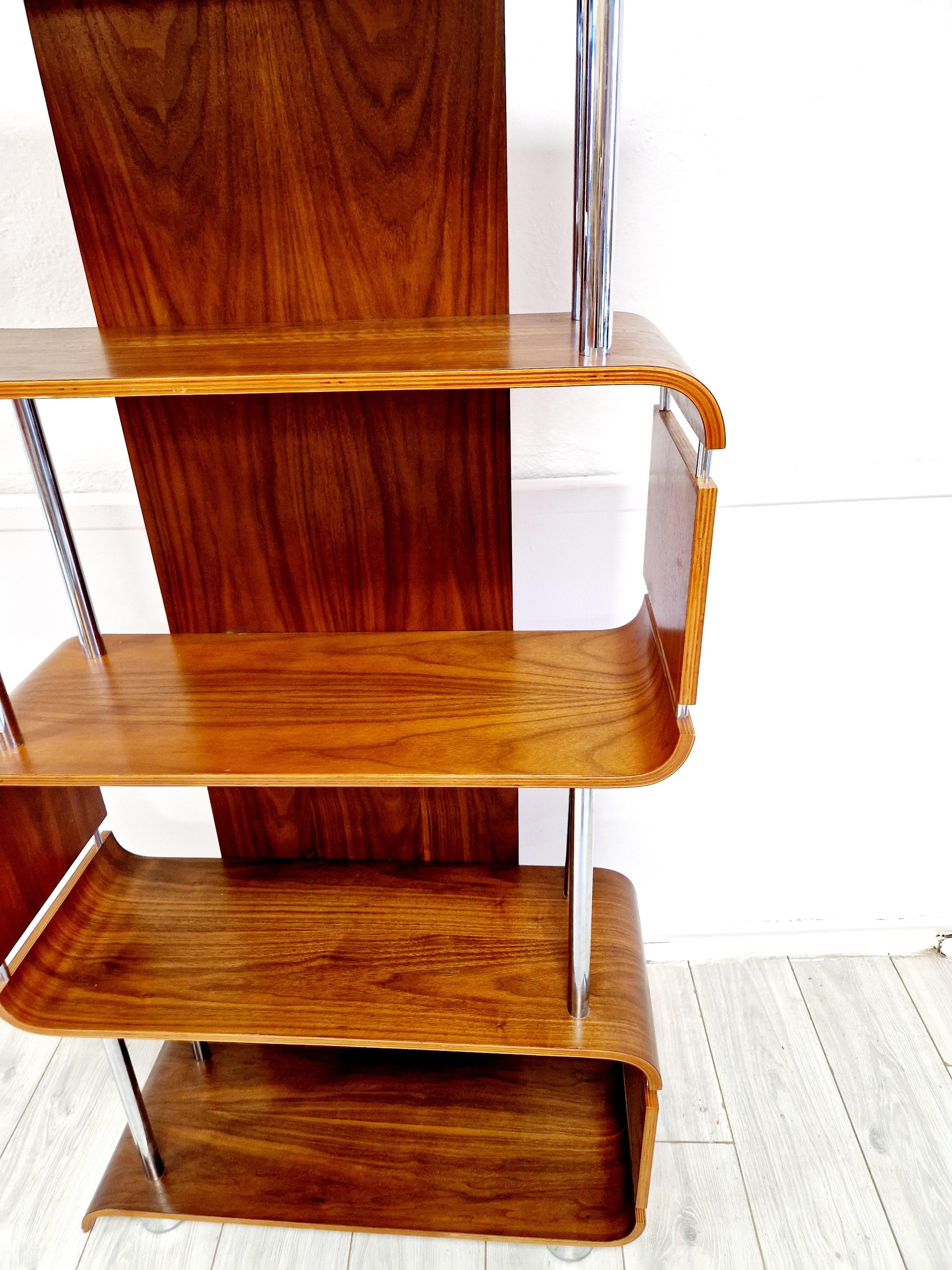 Mid Century Style Walnut Shelving Unit For Sale 6