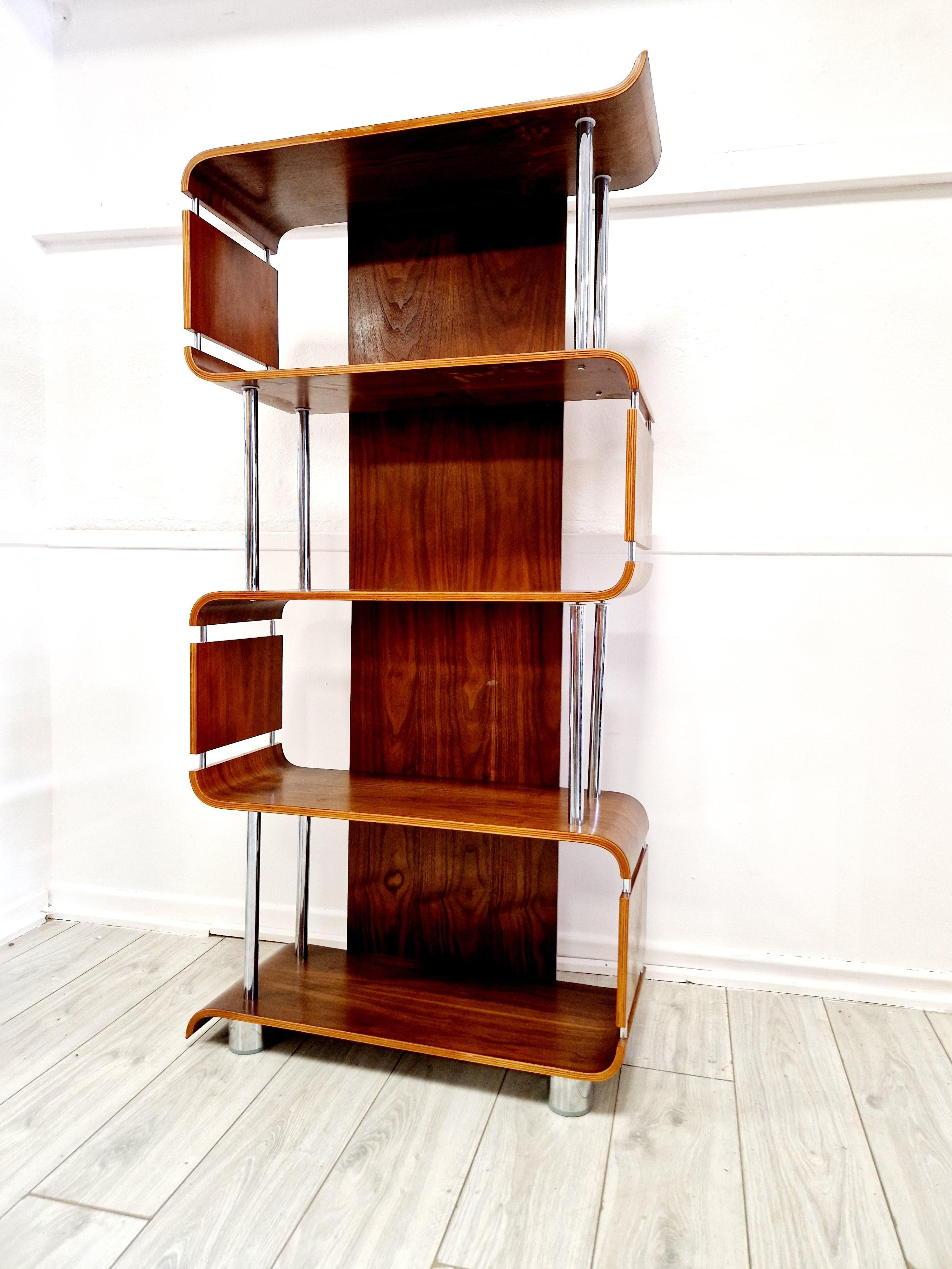 20th Century Mid Century Style Walnut Shelving Unit For Sale