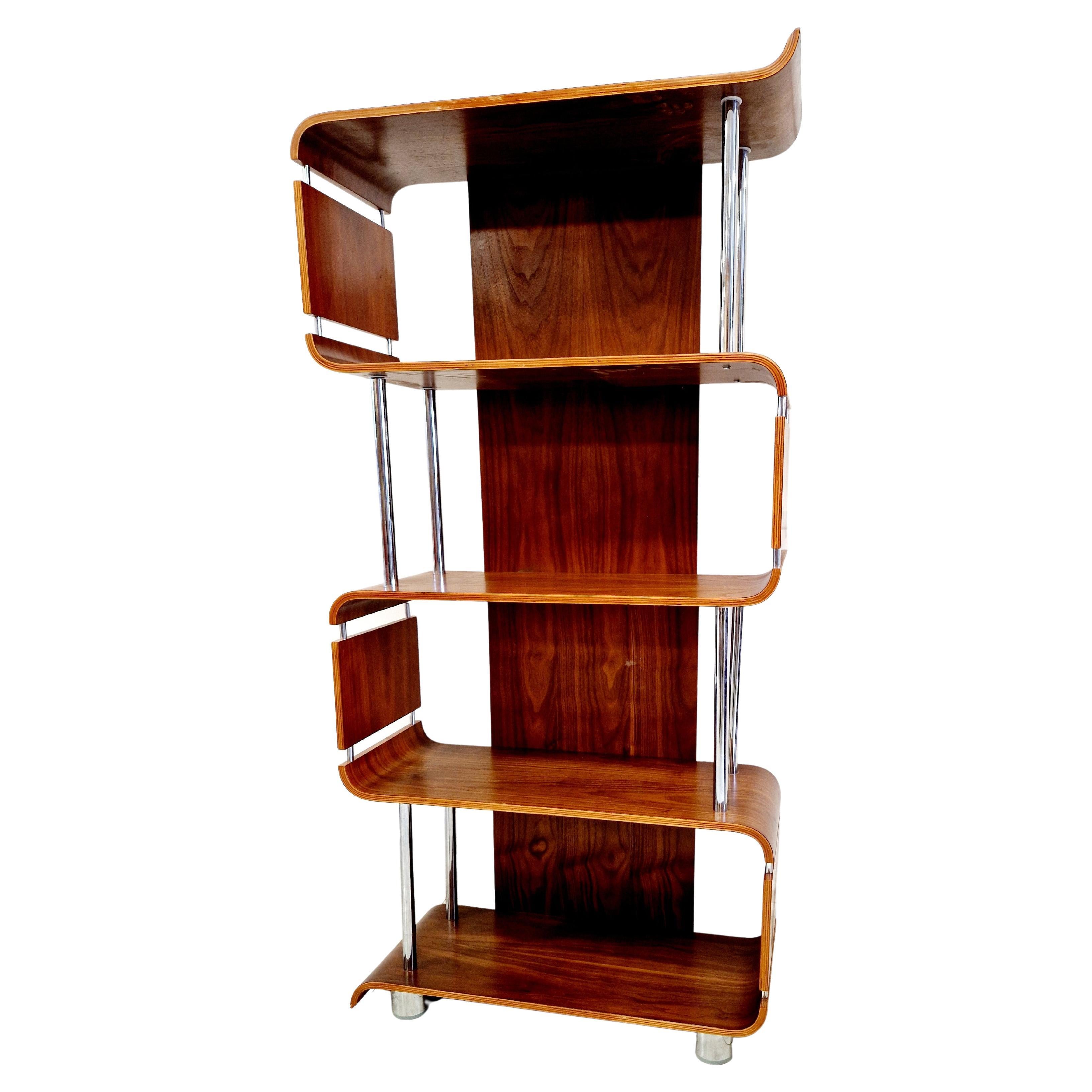 Mid Century Style Walnut Shelving Unit For Sale