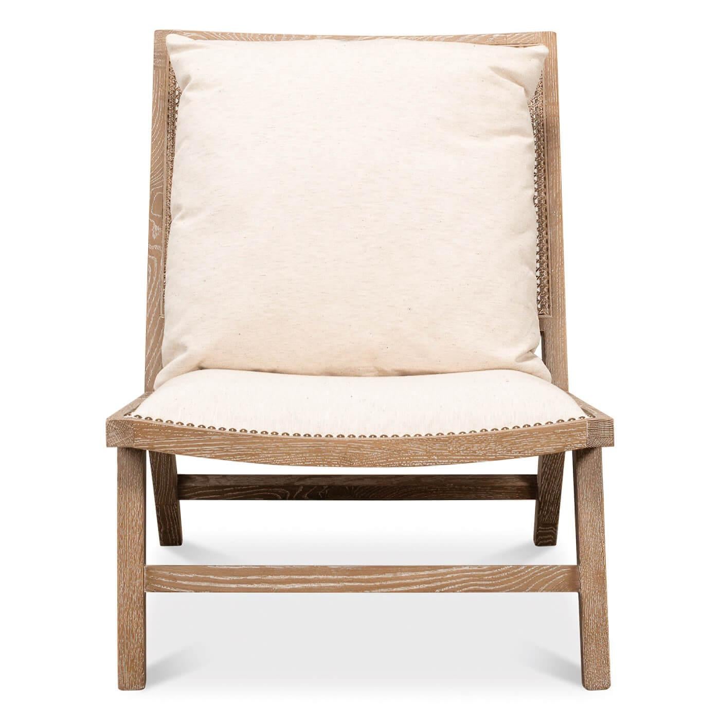 Mid-Century Modern Mid-Century Style Whitewash Chair For Sale