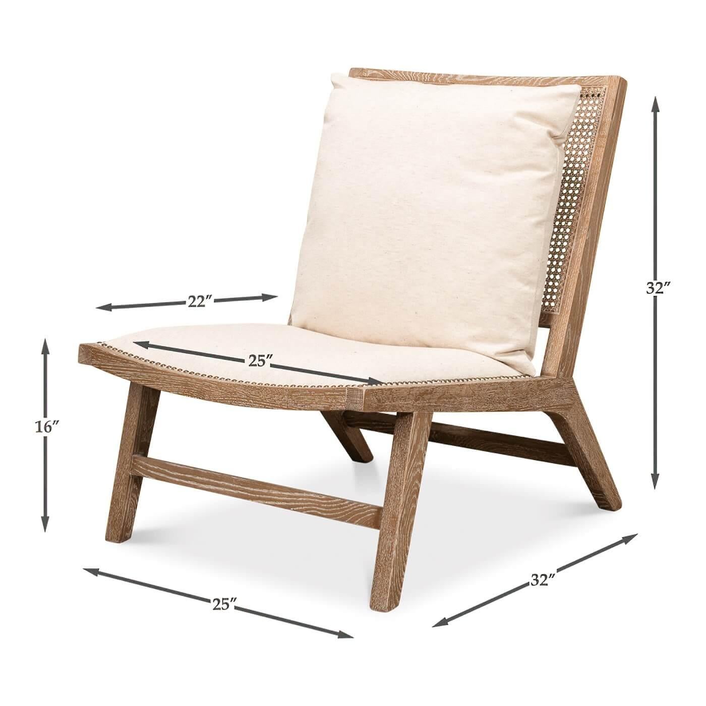 Whitewash-Stuhl im Mid-Century-Stil im Angebot 2