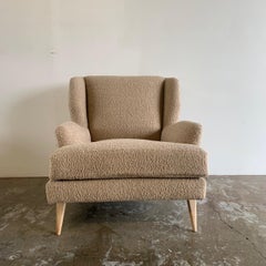 Mid Century Style Wingback Chair in Toast