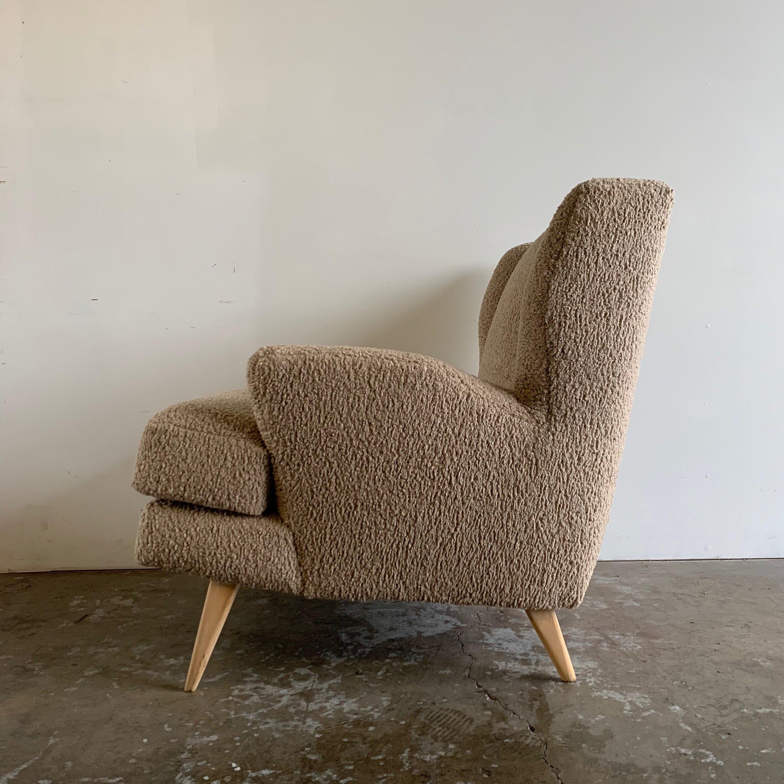Mid Century Style Wingback Chair in Toast For Sale 3