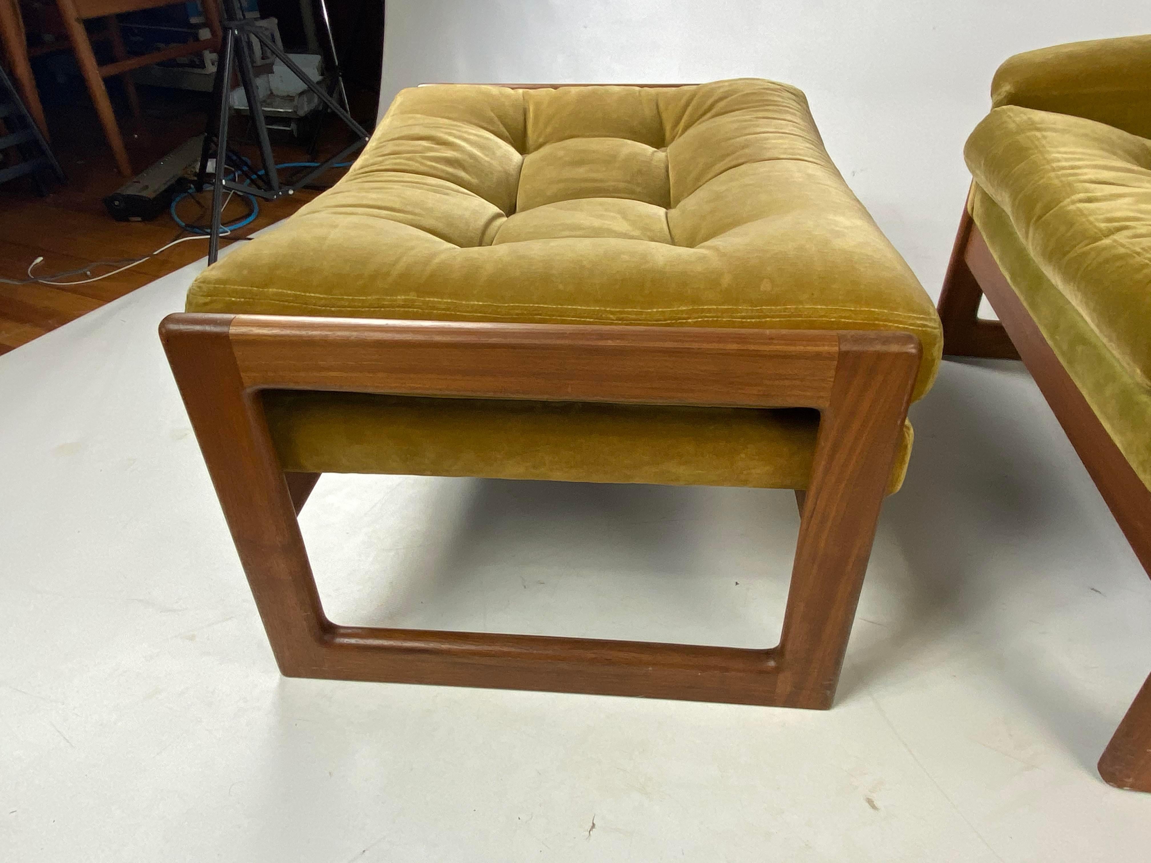 Mid-Century Modern Midcentury Stylish DUX Lounge Chair and Ottoman Attributed Folke Ohlsson, a Pair