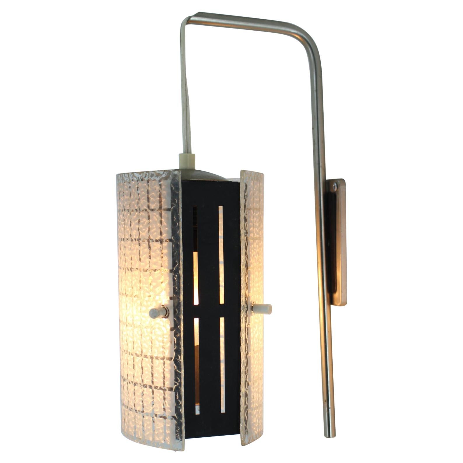 Mid-Century Stylish Glass Design Lamp, Czechoslovakia / 1960’s For Sale