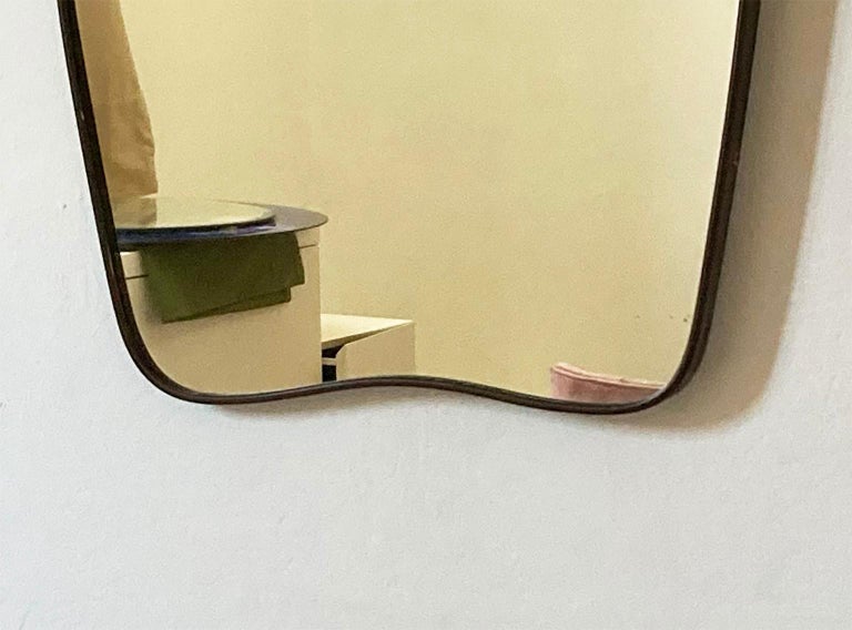 Mid Century talian Brass Wall Mirror  by Fontana Arte, Milano 1950s 6