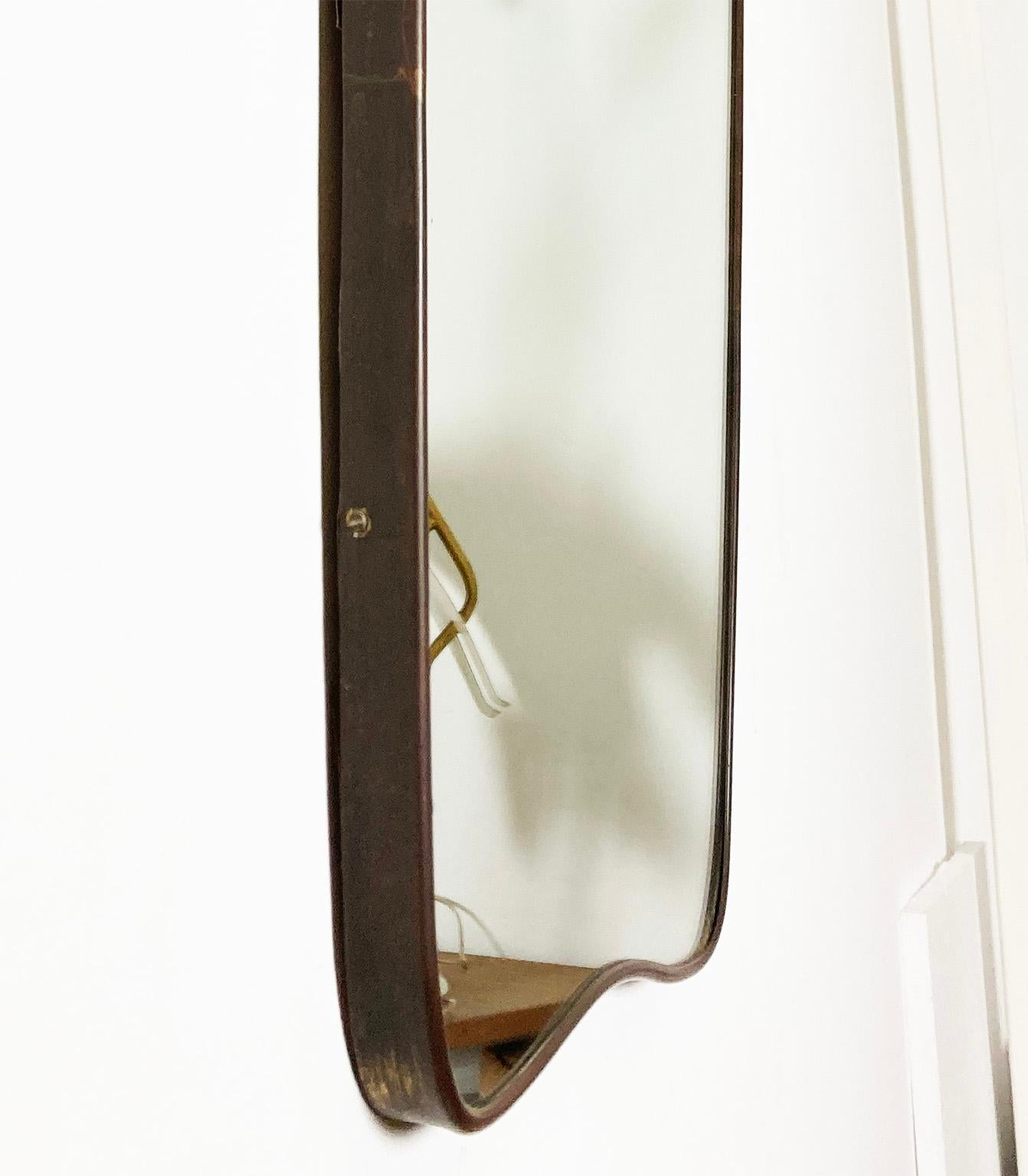 Mid-20th Century Mid Century talian Brass Wall Mirror  by Fontana Arte, Milano 1950s