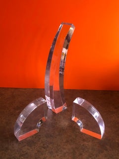 Midcentury Stylized Lucite Three-Piece Phallic Sculpture