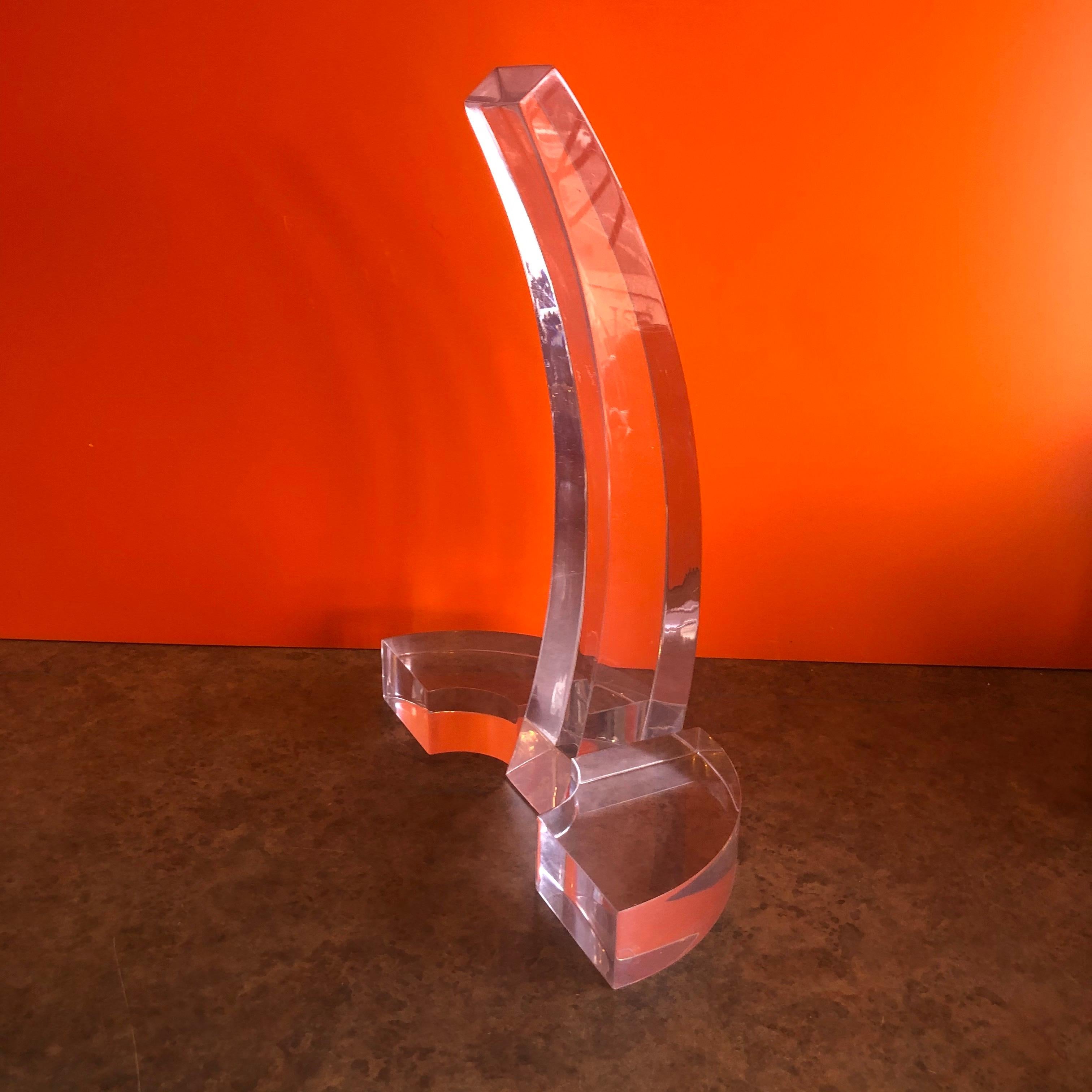 American Midcentury Stylized Lucite Three-Piece Phallic Sculpture For Sale