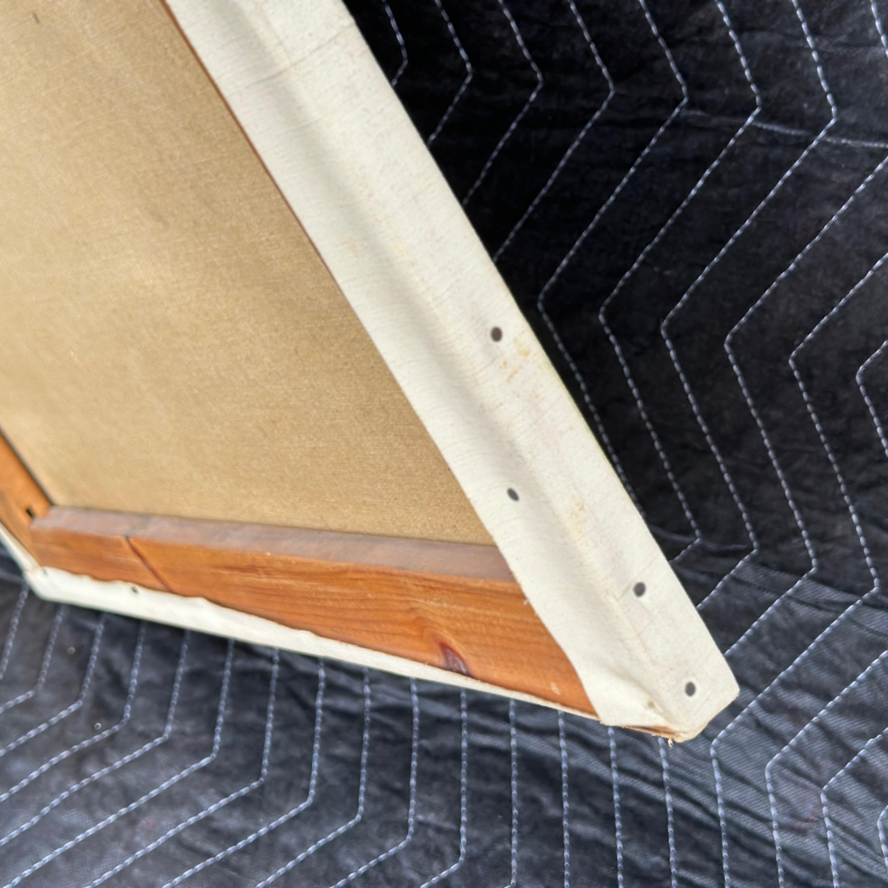 Stilisiertes Porträt von Albert Einstein, Original, Ölgemälde auf Leinwand, Mid-Century im Angebot 2