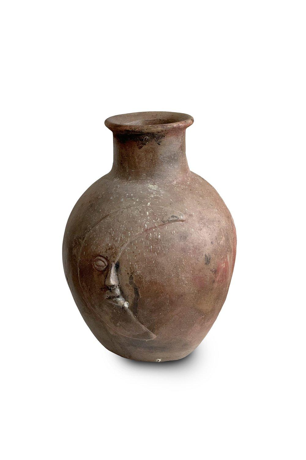 Vaso in ceramica con sole e luna di metà secolo in vendita 5