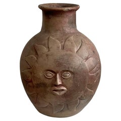 Mid Century Sun and Moon Ceramic Vase