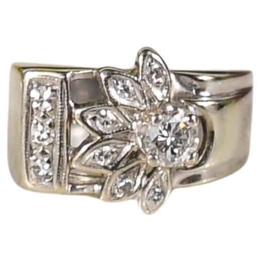 Mid-Century Sunflower Diamond Ring For Sale