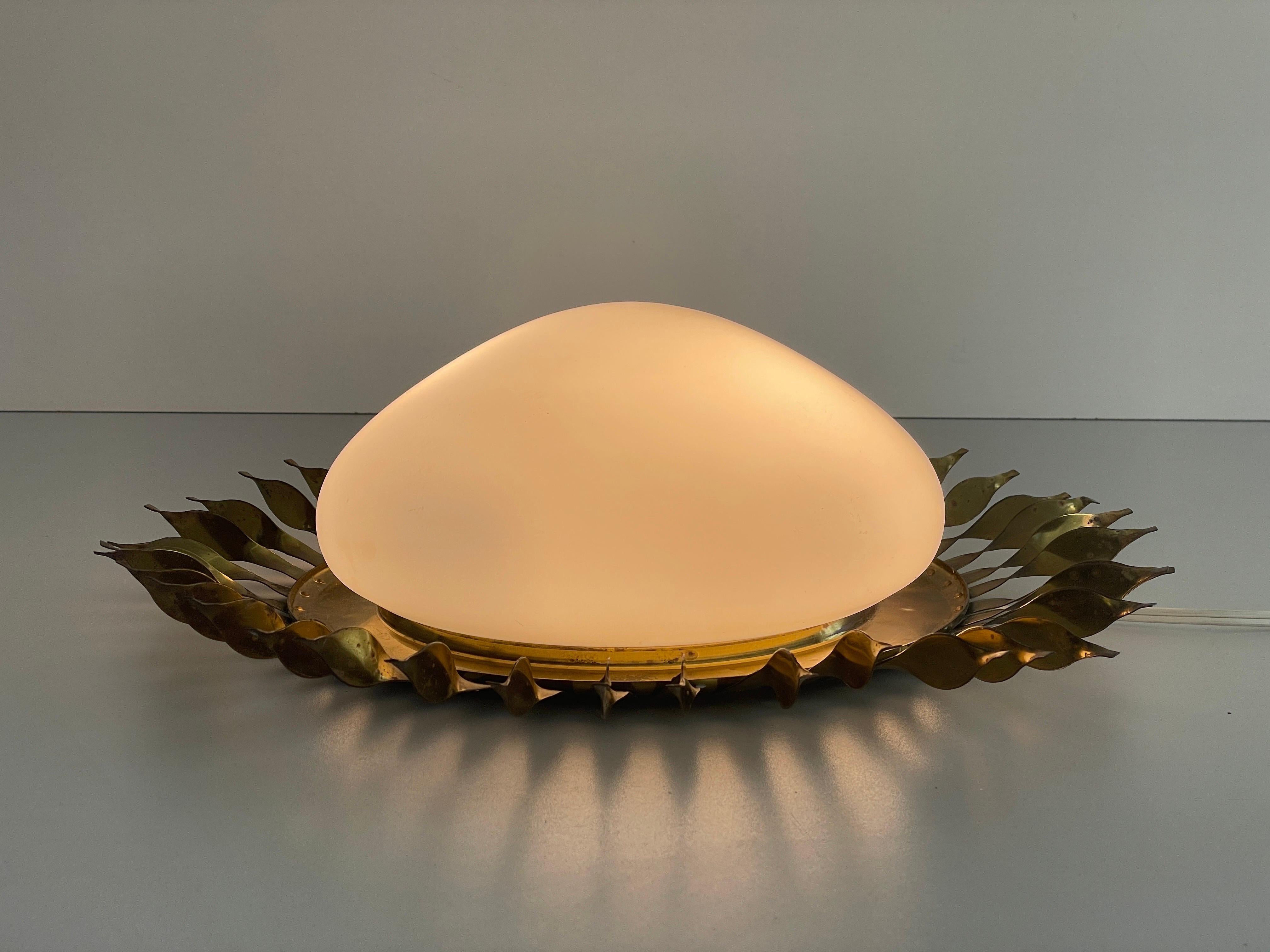 Mid-century Sunshine Design Opaline Glass Flush Mount Light, 1960s, Germany For Sale 6