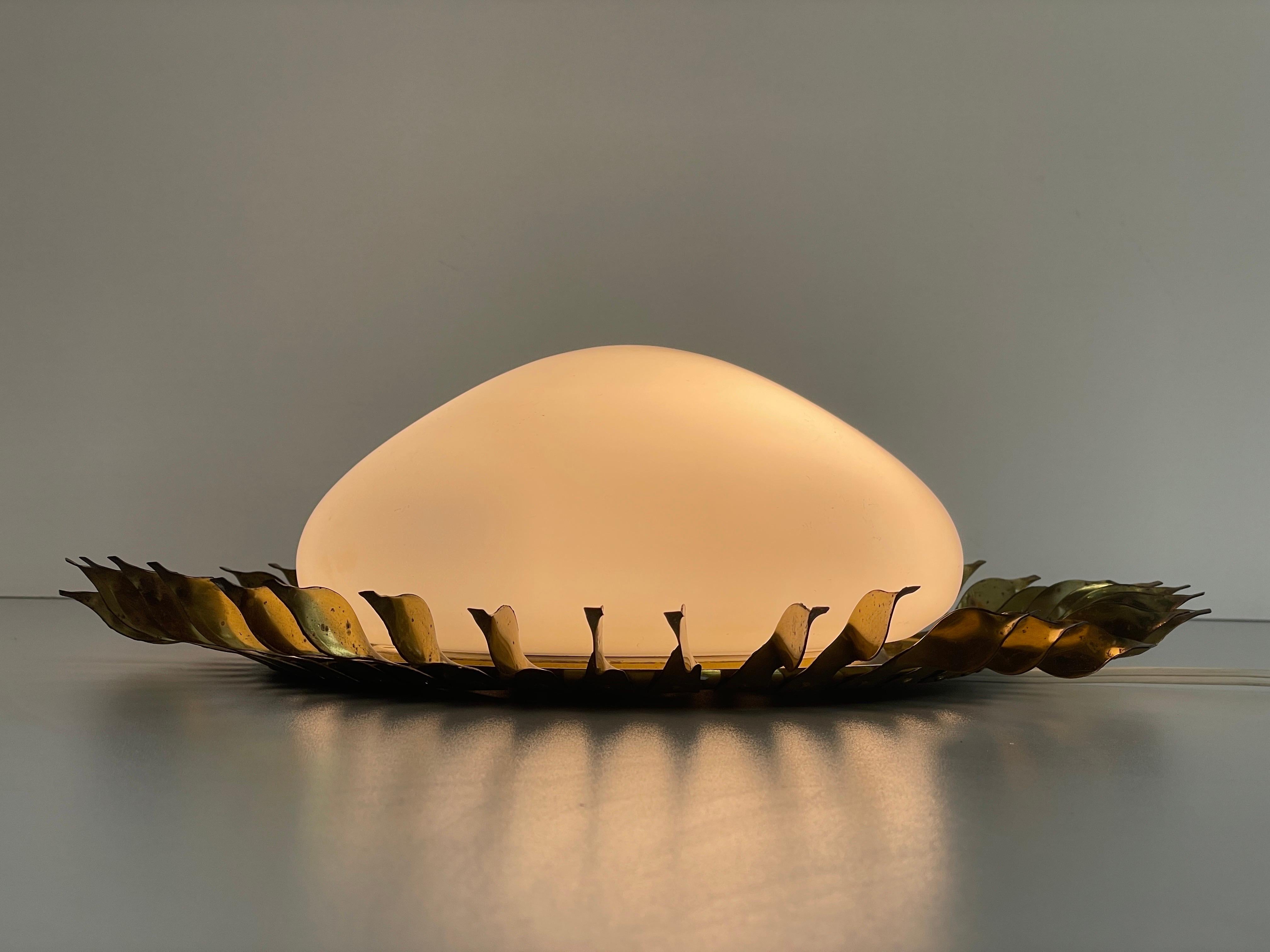 Mid-century Sunshine Design Opaline Glass Flush Mount Light, 1960s, Germany For Sale 7