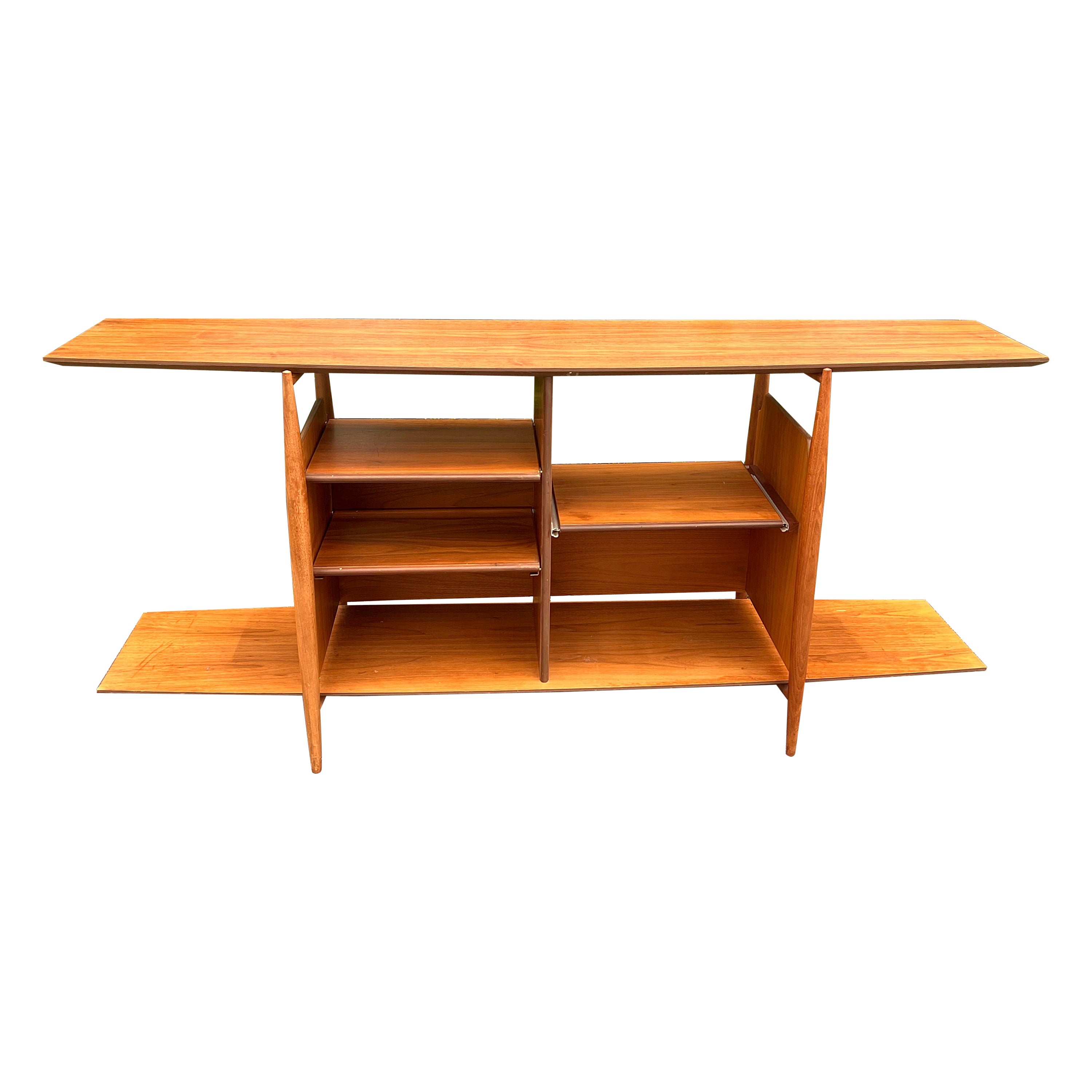 Mid-Century Surfboard walnut media cabinet