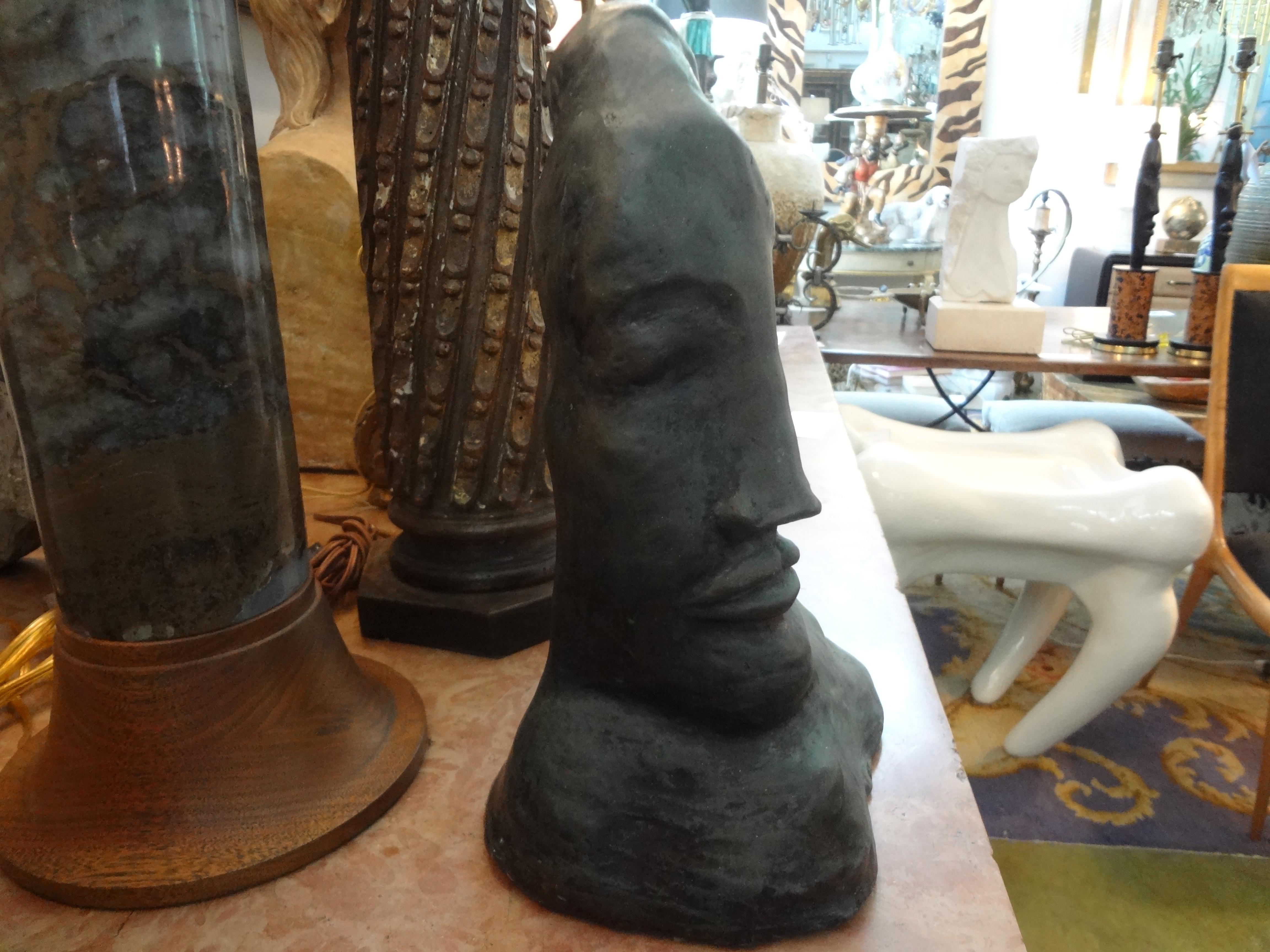 Midcentury Surrealist Bronze Bust after Salvador Dali In Good Condition In Houston, TX