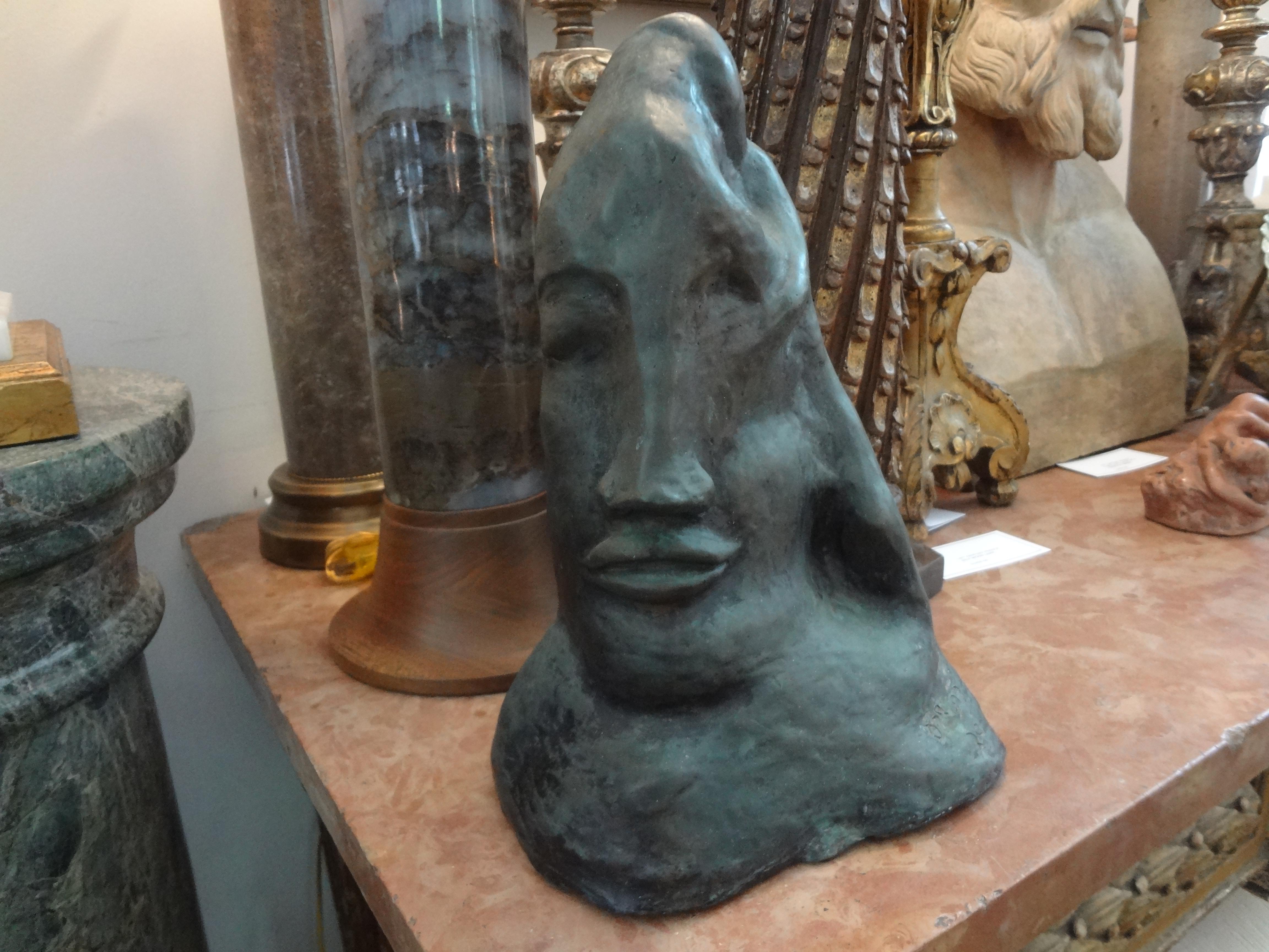 Midcentury Surrealist Bronze Bust after Salvador Dali 3