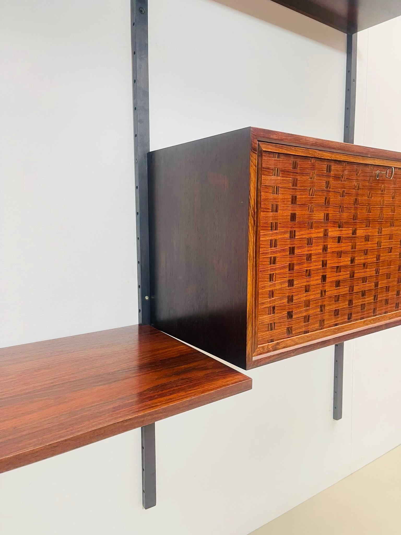 Mid-Century Suspended Wooden Wall Unit by Poul Cadovius - Denmark 1960s For Sale 6