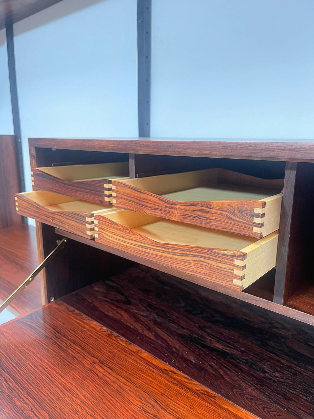 Mid-Century Suspended Wooden Wall Unit by Poul Cadovius - Denmark 1960s For Sale 10