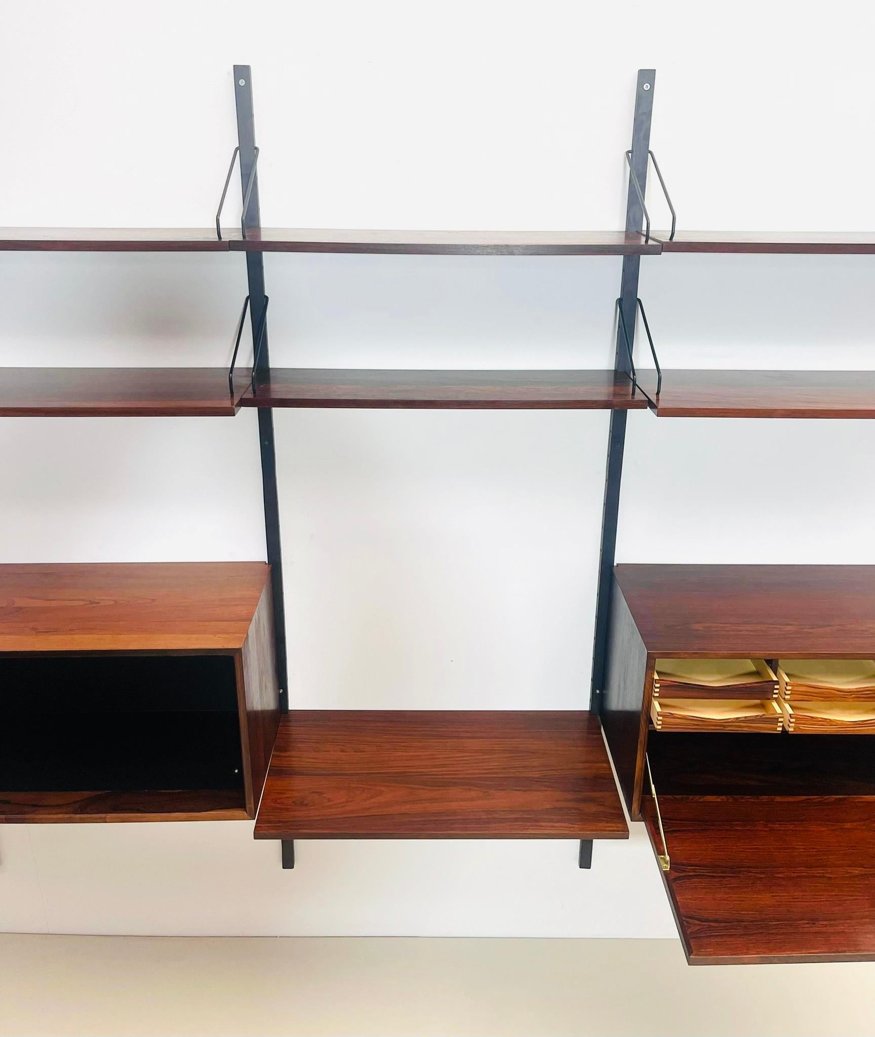 Danish Mid-Century Suspended Wooden Wall Unit by Poul Cadovius - Denmark 1960s For Sale