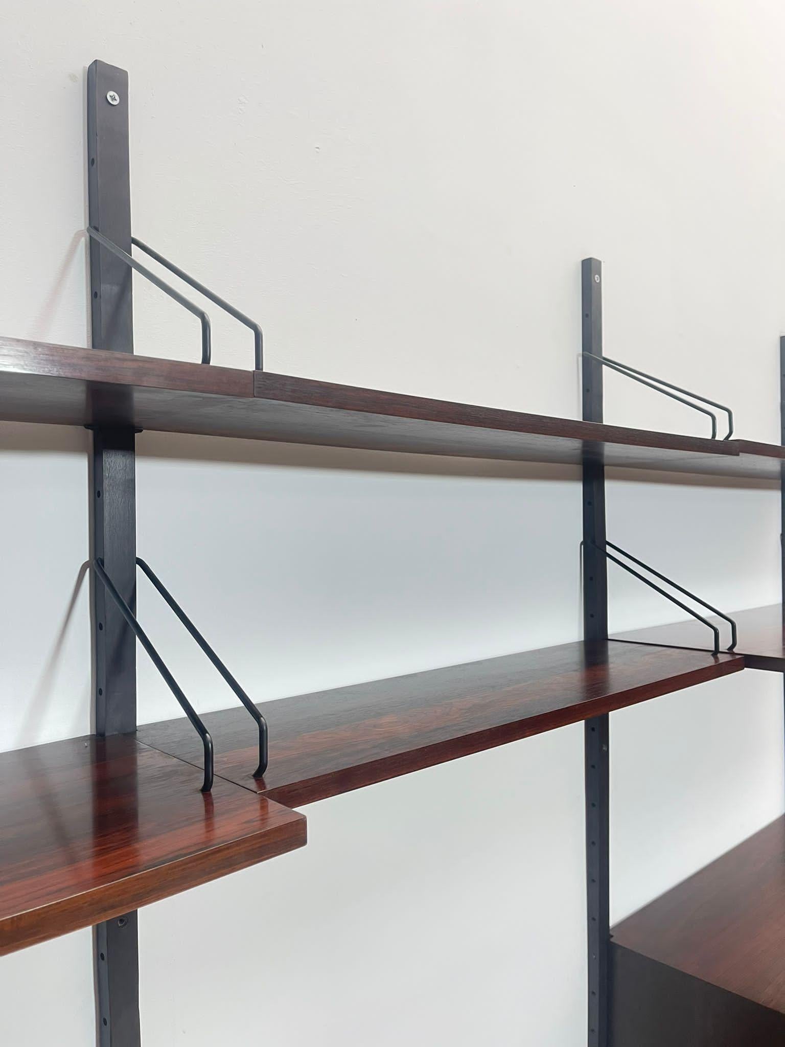 Mid-20th Century Mid-Century Suspended Wooden Wall Unit by Poul Cadovius - Denmark 1960s For Sale