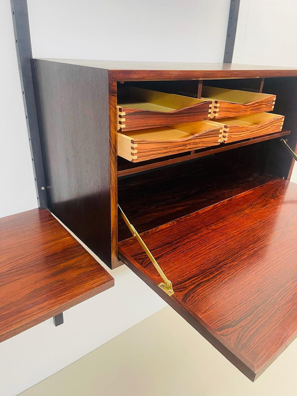 Mid-Century Suspended Wooden Wall Unit by Poul Cadovius - Denmark 1960s For Sale 3