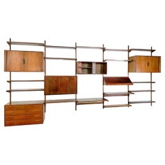 Mid-Century Suspended Wooden Wall Unit by Poul Cadovius, Denmark, 1960s